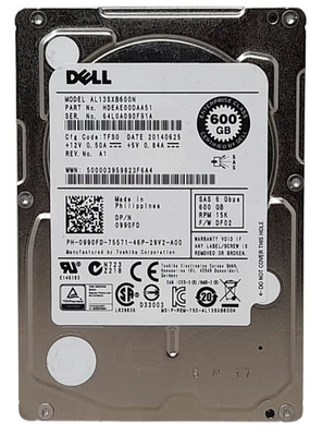 Dell Toshiba AL13SXB600N 0990FD 15K 600GB 2.5" SAS Hard Drive 100% Health - Image 1 of 2