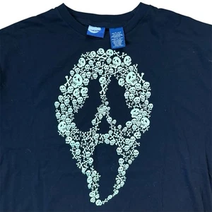 Vintage Y2K Scream Ghostface Skulls Bones Skeleton Horror Black T-shirt Men’s XL - Picture 1 of 6