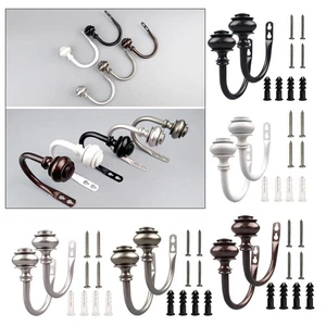 1 par de cortinas de metal retro para pared con gancho para colgar cortinas ~ - Imagen 1 de 5