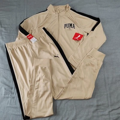 PUMA 2pc Tricot Track Jacket/Jogger Set - Light Sand - Boys Size Large MSRP $52 - Image 1 of 4