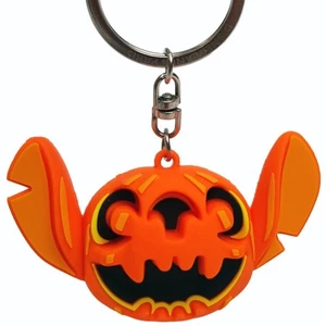 Disneyland Paris Stitch Halloween Pumpkin Keyring Face Head Charm Disney Parks - Picture 1 of 10