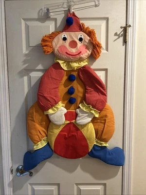 De Colección Tela de Felpa Colgante de Pared Arte Decoración 3D Payaso Bola Rojo Azul Amarillo Wooltex EE. UU. Foto 1 de 4