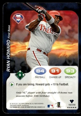 2011 Topps Attax Ryan Howard Philadelphia Phillies #182 - Image 1 of 2