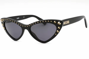 MOSCHINO MOS093/S 0807 IR Sunglasses Black Frame Gray Lenses 53mm - Picture 1 of 4