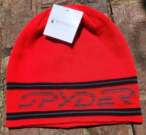 Spyder Men's Retro Logo Beanie Hat Cap Logo, One Size, Volcano Red, NEW!! - Picture 1 of 4