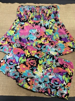 Tankini Swim Set/suit Kenneth Cole Sweetheart Top Ruffle Skirt Bottom Lined - Image 1 of 4