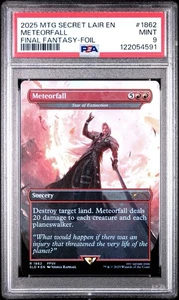 2025 MTG Secret Lair Final Fantasy Meteorfall Star of Extinction Foil PSA 9 MINT - Picture 1 of 3
