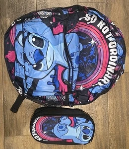 Disney Stitch Backpack 16" w/ Pencil Case School Set - Free Shipping - Picture 1 of 5