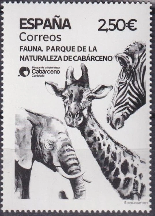 España 2021 Fauna, Animales, Elefantes, Cebra, Parque Natural de Cabarceno MNH** Foto 1 de 1