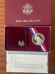 NUEVO, 1984-S Dólar de plata prueba olímpica de Los Ángeles incl. Como nuevo OGP, caja y certificado de autenticidad - Imagen 1 de 10