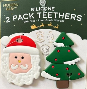 Modern Baby Silicone 2 Pack Teethers Christmas Theme - Picture 1 of 4