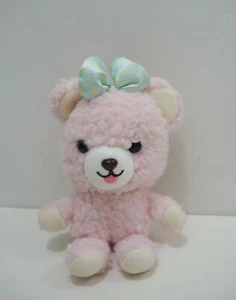 Nuikuma no Chikku Bear Pink Bear Amuse Plush 6" Stuffed Toy Doll Japan - Picture 1 of 7