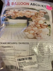 134pcs Macaron Orange Balloon Garland Arch Kit Metallic Chrome Ballons with 4... - Picture 1 of 2