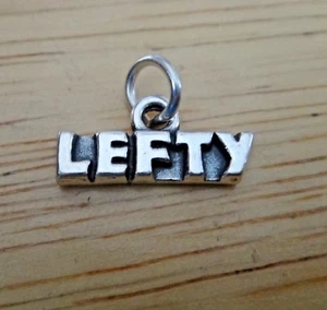 Sterling Silver 7x16mm says Lefty for Left Handed People Charm - Picture 1 of 3