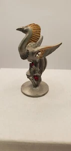 Good Condition Phoenix Ray Lamb Fantasy Pewter Clear/Ruby Crystal Gems 1984 2" - Picture 1 of 7