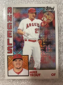 2019 Topps Update #T84U-1 Mike Trout '84 Topps Silver Pack Mojo Refractor - Bild 1 von 2