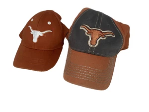 Texas Longhorns set of 2 Hat 1 adult 1 child Orange grey cotton poly - Picture 1 of 10