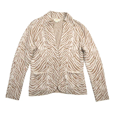 Maeve Anthropologie Blazer Womens Medium Zebra Stripe Print Wool Sweater Sasha - Image 1 of 4