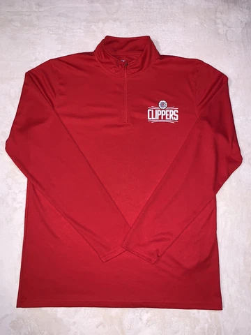 LA Clippers Men’s Large NBA Pullover Lightweight Jacket 1/4 Zip Red Western Conf Cover