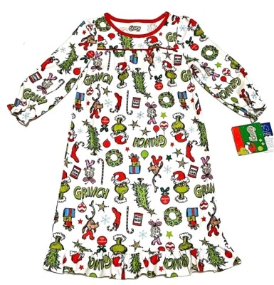 Dr Seuss Grinch Who Stole Christmas Granny Nightgown Pajama Cindy Lou New Girl - Image 1 of 4