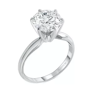 3 Ct Round Simulated Solitaire Engagement Wedding Promise Ring 950 Platinum - Picture 1 of 3
