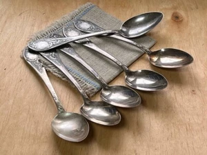 cupronickel table spoons USSR , Vintage silver plated spoons set of 6 pcs. - Picture 1 of 11