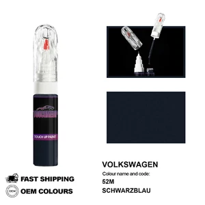 FOR VOLKSWAGEN SCHWARZBLAU 52M Touch Up Paint Pen Brush Fix Kit Scratch Chip Set - Picture 1 of 8