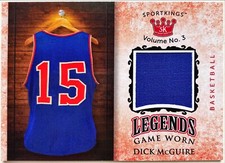 SportKings Volume 3 Dick McGuire Legends Game Used Patch /50 Knicks HOF #LSM-51