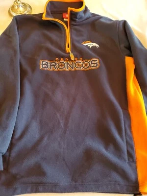 Denver Broncos NFL Track 1/4 Zip Soft Shell Long Sleeve Pullover Unisex Medium - Image 1 of 4