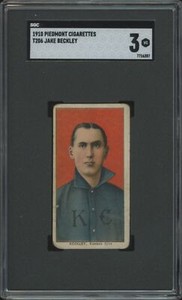 1909 T206 JAKE BECKLEY NNO VG HOF PIEDMONT 350 SGC 3 BASEBALL KANSAS CITY BLUES