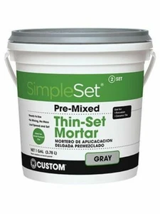 Custom CTTSG1-2 SimpleSet Pre-Mixed Thin-Set Mortar, Gray, 1 Gallon - Picture 1 of 1