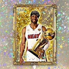 Dwyane Wade Holographic Gold Getter Sketch Card Limited 2/5 Dr. Dunk Signed