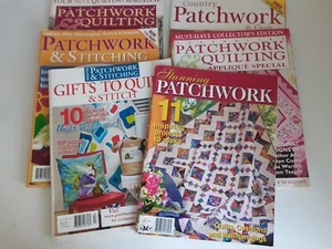 6 x Patchwork Quilting Magazines Embroidery Sewing Patterns inc Applique Sew - Picture 1 of 21