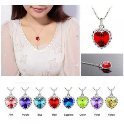 Cristal austriaco corazón del océano con elementos de Swarovski enchapado en oro blanco Foto 1 de 4