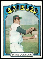 1972 Topps #70 Mike Cuellar   Baseball Baltimore Orioles