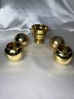 Vintage Nice Smaller Brass Potters Lot Of 5 (A)