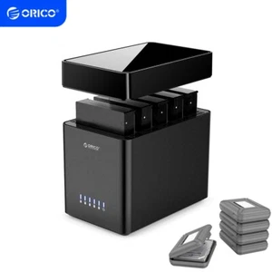 ORICO 5 Bay 3,5 Zoll Festplattengehäuse USB C magnetisch werkzeuglos & 5x Tasche - Bild 1 von 15