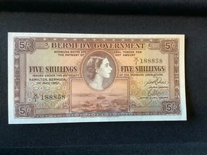 1957 bermuda five shilling note. Crisp and uncirculated. One of the finest. - Picture 1 of 2