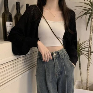 Knitted Thin Jacket Sun-Proof Waistcoat Suspender New Outer Match Blouse Women - Picture 1 of 15