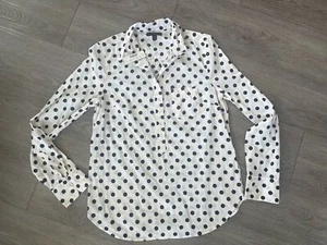 J Crew Shirt Womens 4 The Boy Shirt Fit Button Up Long Sleeve Cotton Polka Dots - Picture 1 of 3