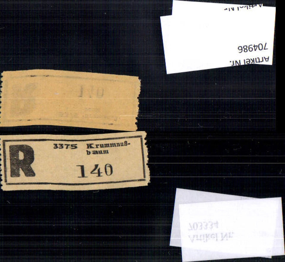 704986 Einschreibezettel Rekozettel R-Zettel Krummnußbaum - Bild 1 von 1