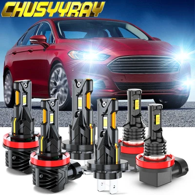 Kit de faros antiniebla de haz alto bajo blanco para Ford Fusion 2006-2016 Foto 1 de 4