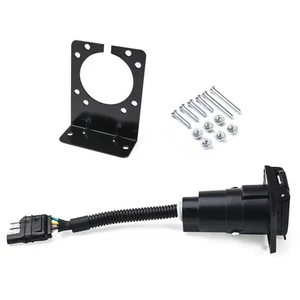 Flat 4 Pin to 7 Way Blade Trailer Plug Adapter Tow Truck Light Wire Connector - Picture 1 of 10