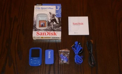 SanDisk 16GB Clip Sport Plus MP3 Player Blue SDMX28 - *READ DESCRIPTION / CLIP* - Image 1 of 4