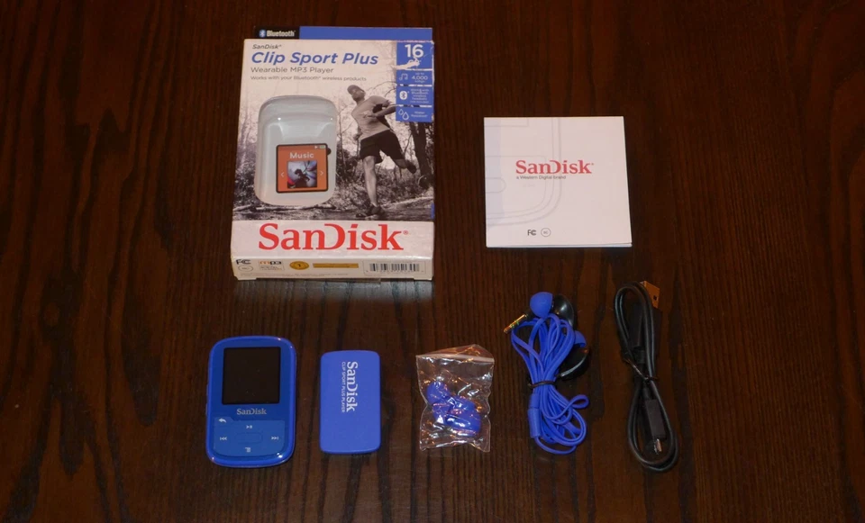 SanDisk 16GB Clip Sport Plus MP3 Player Blue SDMX28 - *READ DESCRIPTION / CLIP* - Image 1 of 4
