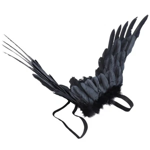 Black Angel Wings Men and Women Bride Cupid Cosplay Prop Large for Kids - Picture 1 of 12