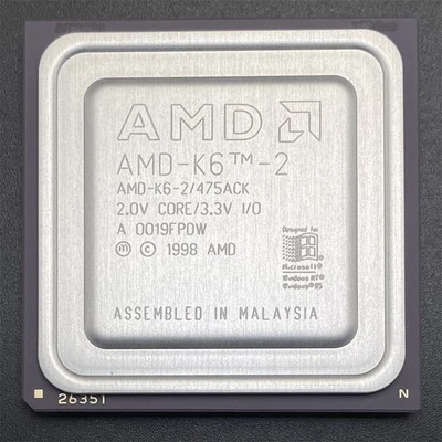 AMD K6-2/475ACK CPU Mobile 475MHz 2.0V x86 32bit Socket7 Processor 95MHz-Bus - Image 1 of 4