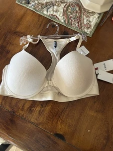 NWT Izod Sz 38C Beige Racerback Underwire Front Clasp Bra - Picture 1 of 7
