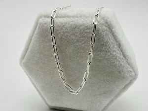 Solid 925 Sterling Silver Fine Rolo Paper Clip Chain 16” 18” 20” 22” 24” New - Picture 1 of 10