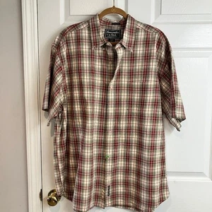 Abercrombie & Fitch BIGGEST SHIRT 100% Cotton Men's Size L Retro Plaid Shirt Y2K - Picture 1 of 10